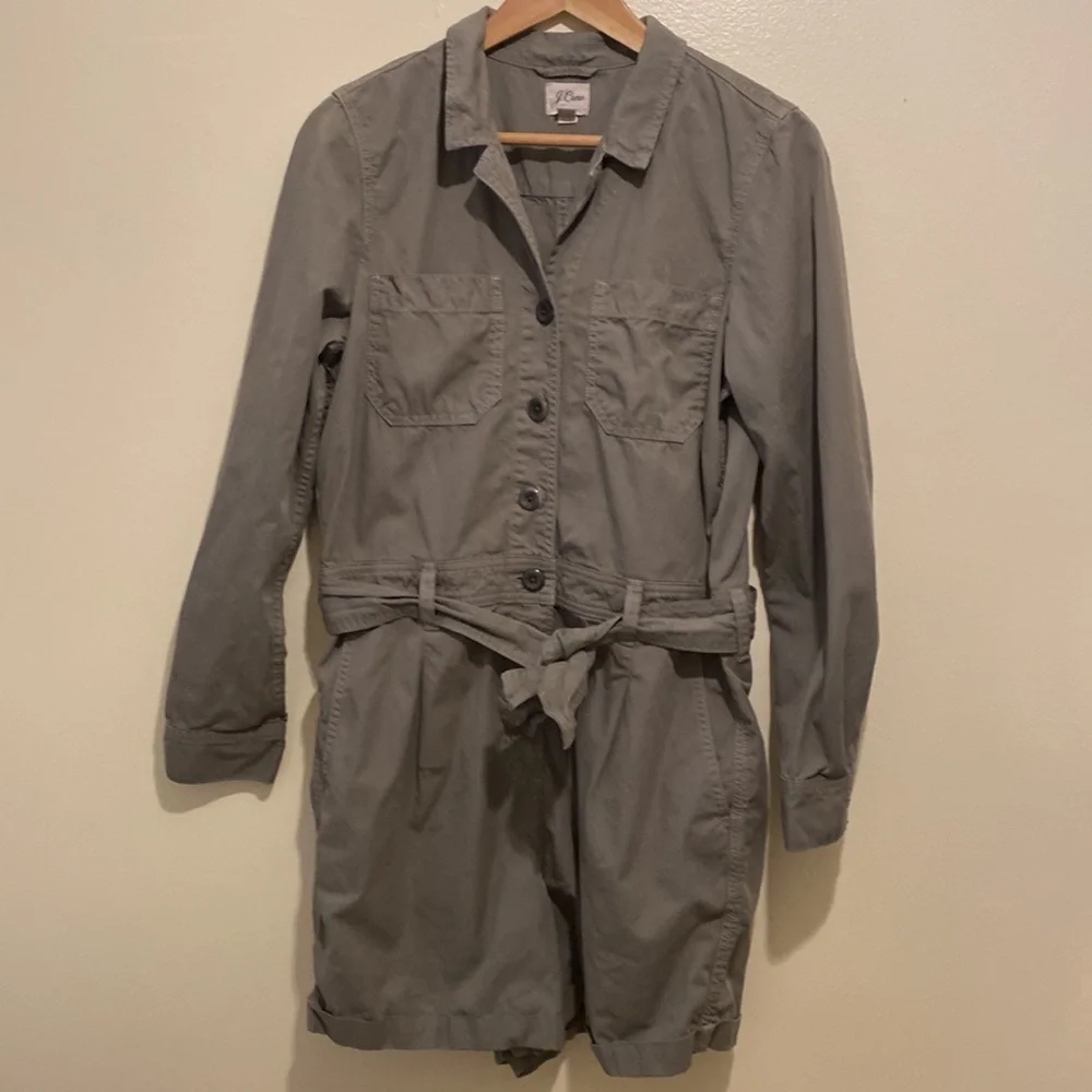 J. Crew green cotton jumpsuit. Size 10. Style AY629